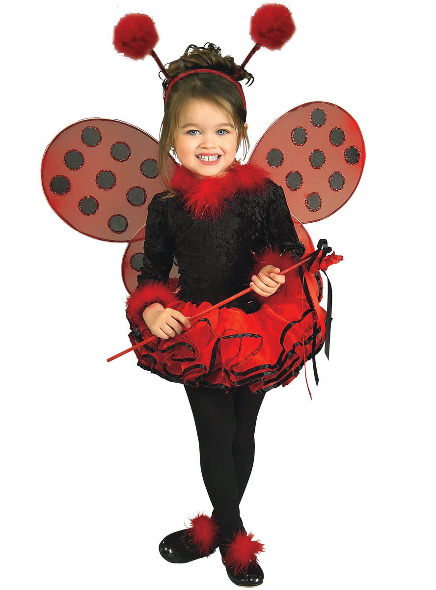 Spotty Red and Black Ladybug Girl's Toddler Costume - Main Image