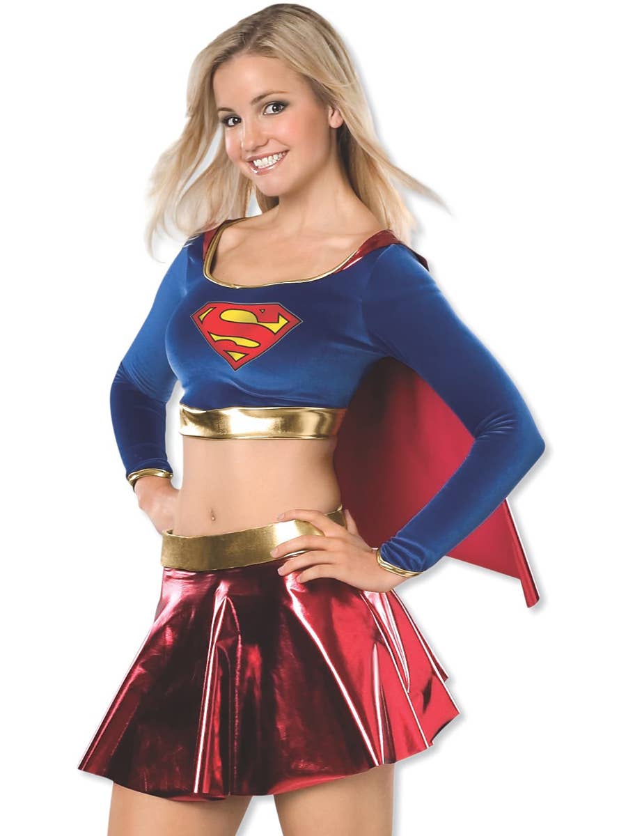 Girl's Teen Supergirl Superhero Comic Book Costume Close