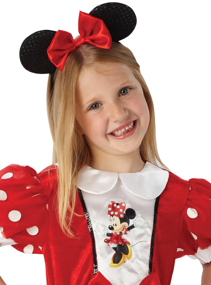 Red and White Polka Dot Minnie Mouse Girl's Disney Costume - Close Image1