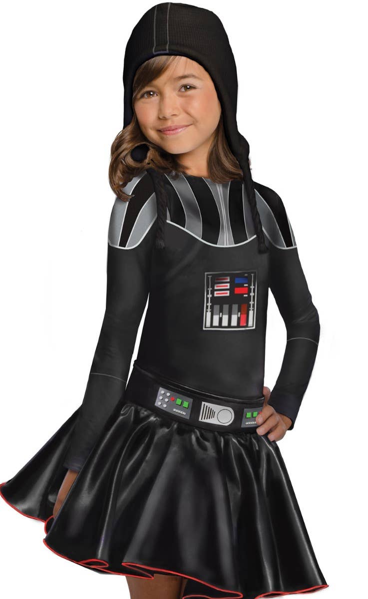 Star Wars Darth Vader Girls Dress Fancy Dress Costume Main Image