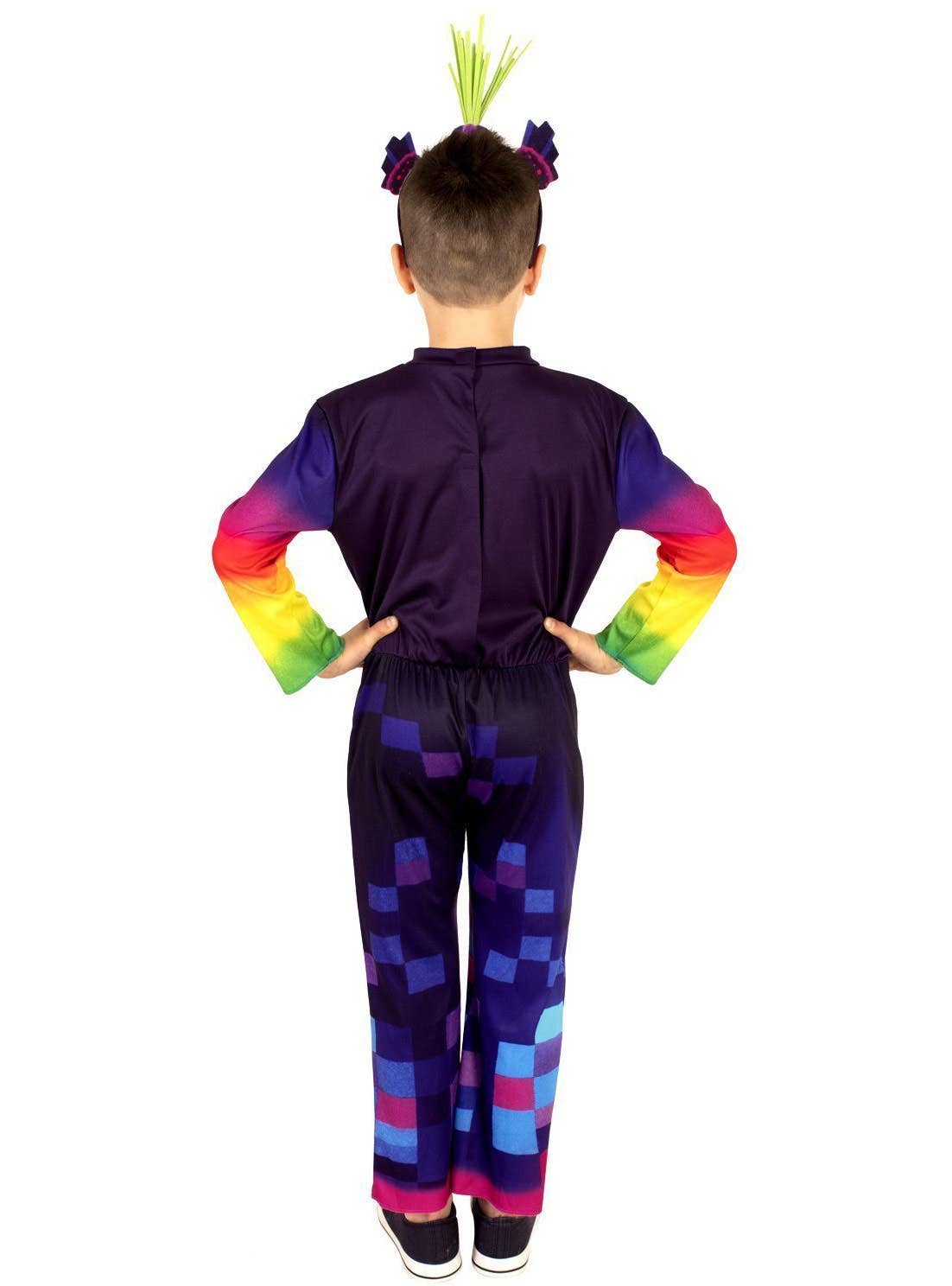 Boy's Deluxe King Trollex Trolls World Tour Costume Back Image