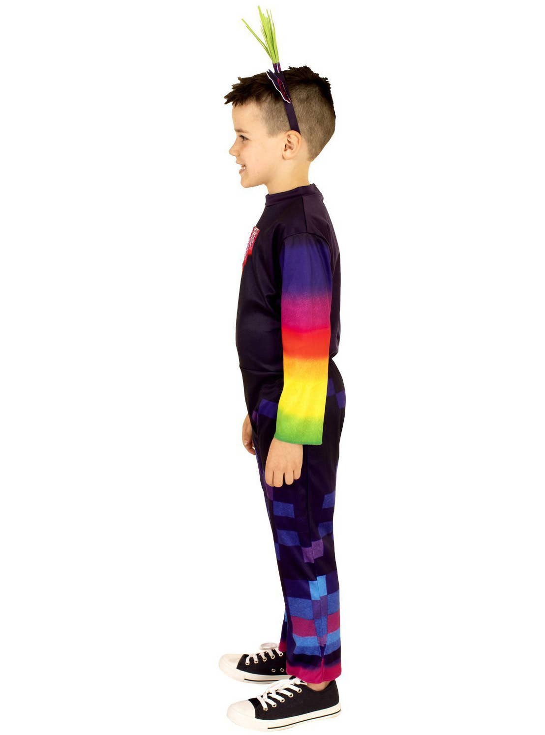 Boy's Deluxe King Trollex Trolls World Tour Costume Side Image