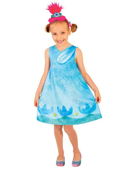 Trolls 2 Girls Blue Poppy Costume