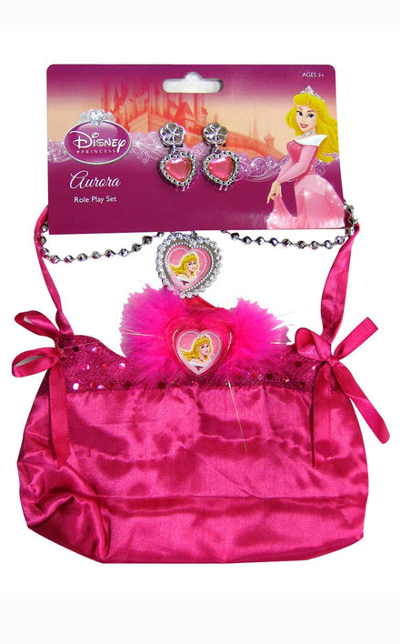 Girl's Sleeping Beauty Aurora Bag and Jewellery Play set