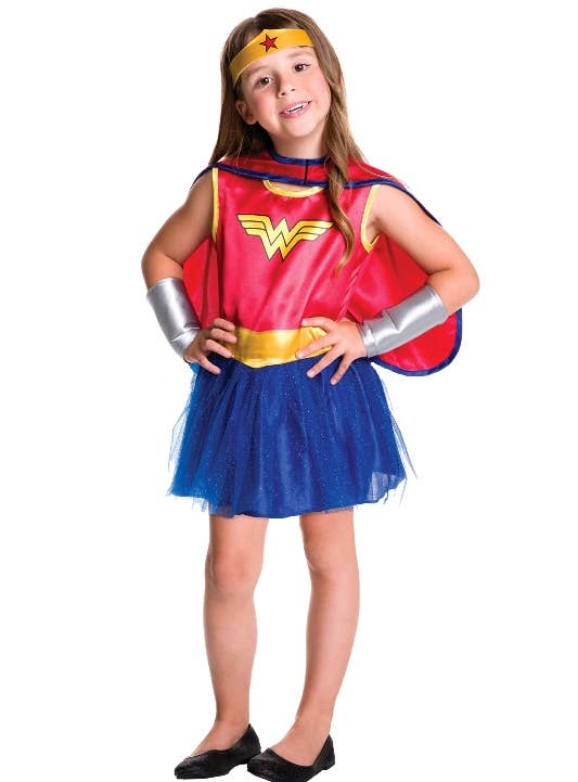 Girls Toddler Wonder Woman Tutu Dress Costume Main Image