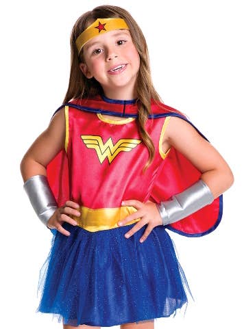 Girls Toddler Wonder Woman Tutu Dress Costume Zoom Image