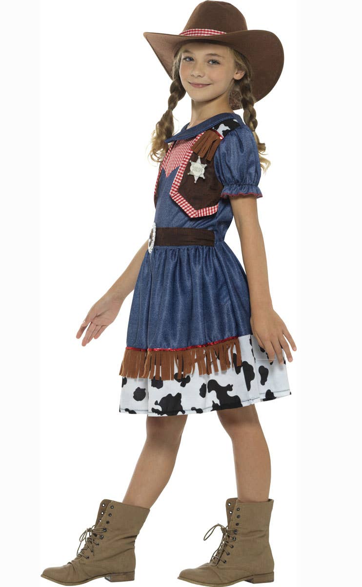 Texan Cowgirl Kids Book Week Fancy Dress Costume Side Image
