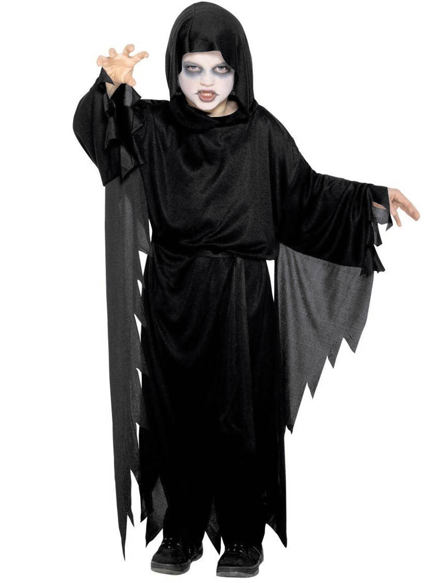 Boy's Black Grim Reaper Fancy Dress Costume Alternative Image