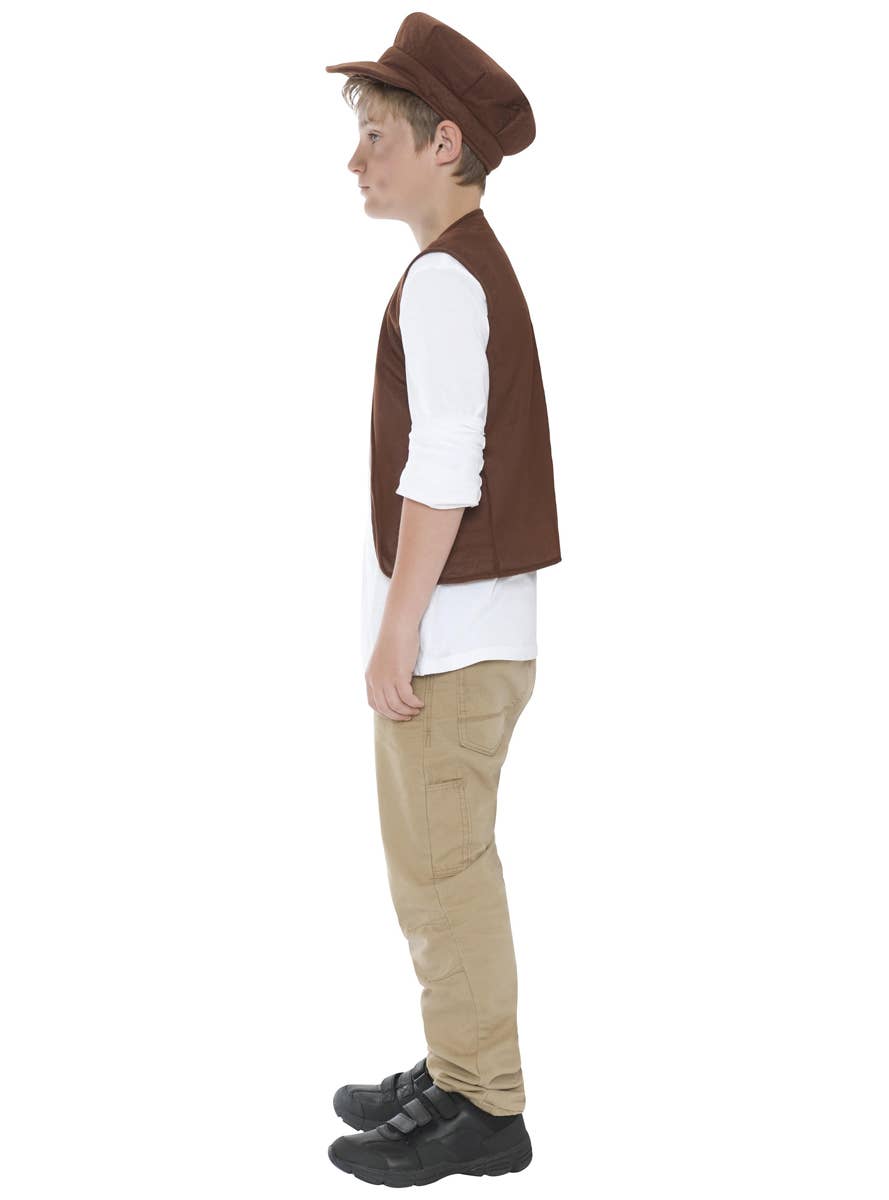 Poor Victorian Urchin Peasant Boy Fancy Dress Costume Side View