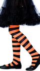 Girls Full Length Orange and Black Striped Halloween Stockings Main Image