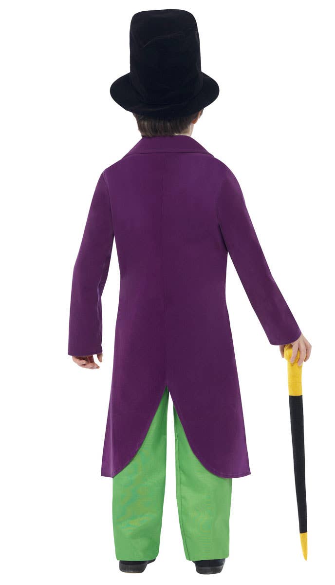 Boys Willy Wonka Fancy Dress Costume Back View