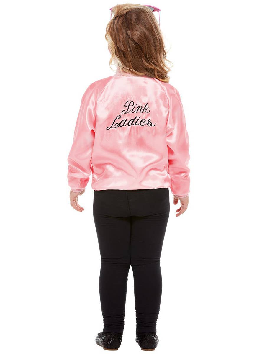 Girl's Pink Ladies Grease Costume Jacket Back View 2