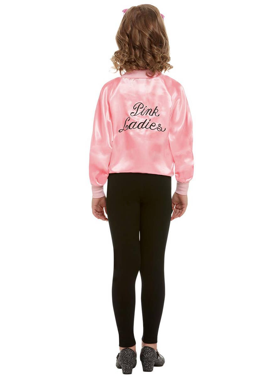 Girl's Pink Ladies Grease Costume Jacket Back View