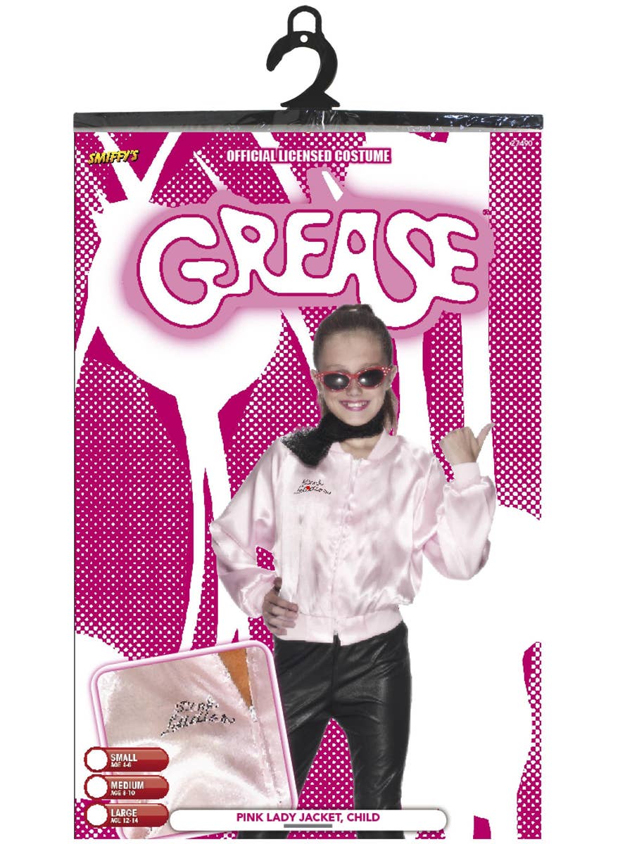 Girl's Pink Ladies Grease Costume Jacket Pack View