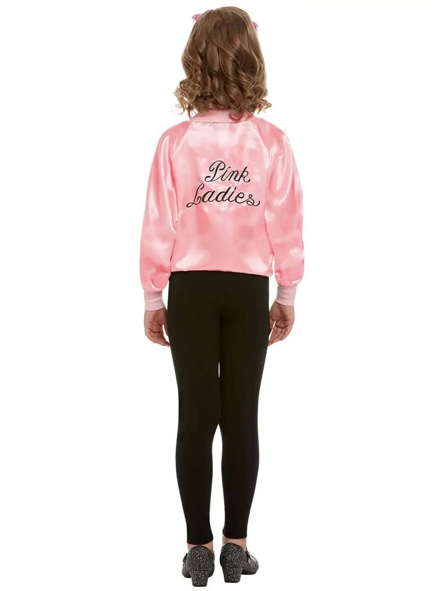 Teen Girl's Pink Ladies Grease Costume Jacket Back View