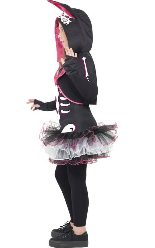 Girl's Skeleton Rabbit Animal Halloween Tutu Costume Side