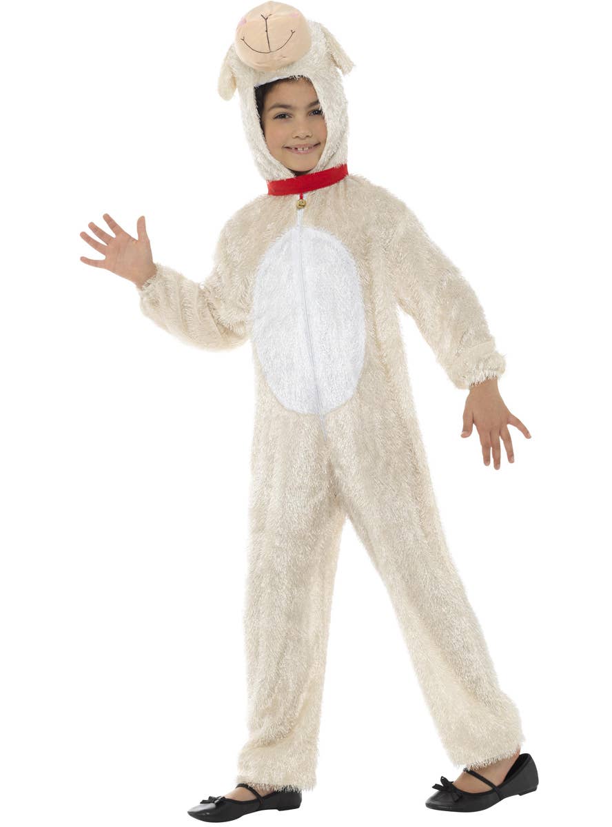 Kid's Lamb Animal Costume Onesie with Hood Front image