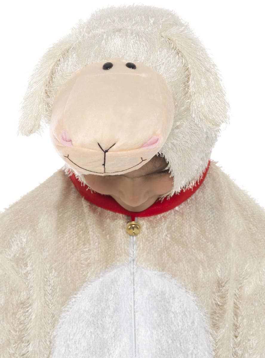 Kid's Lamb Animal Costume Onesie with Hood Close Up  image