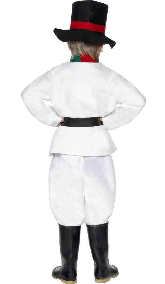 Fleecy White Snowman Christmas Costume for Boys - Back Image