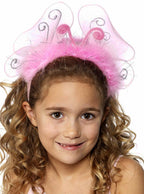 Fluffy Pink Flashing Butterfly Costume Headband for Gir