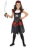 Girl's Gothic Black Pirate Fancy Dress Costume Front View