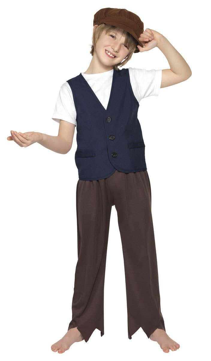 Poor Peasant Boy Fancy Dress Costume Front View