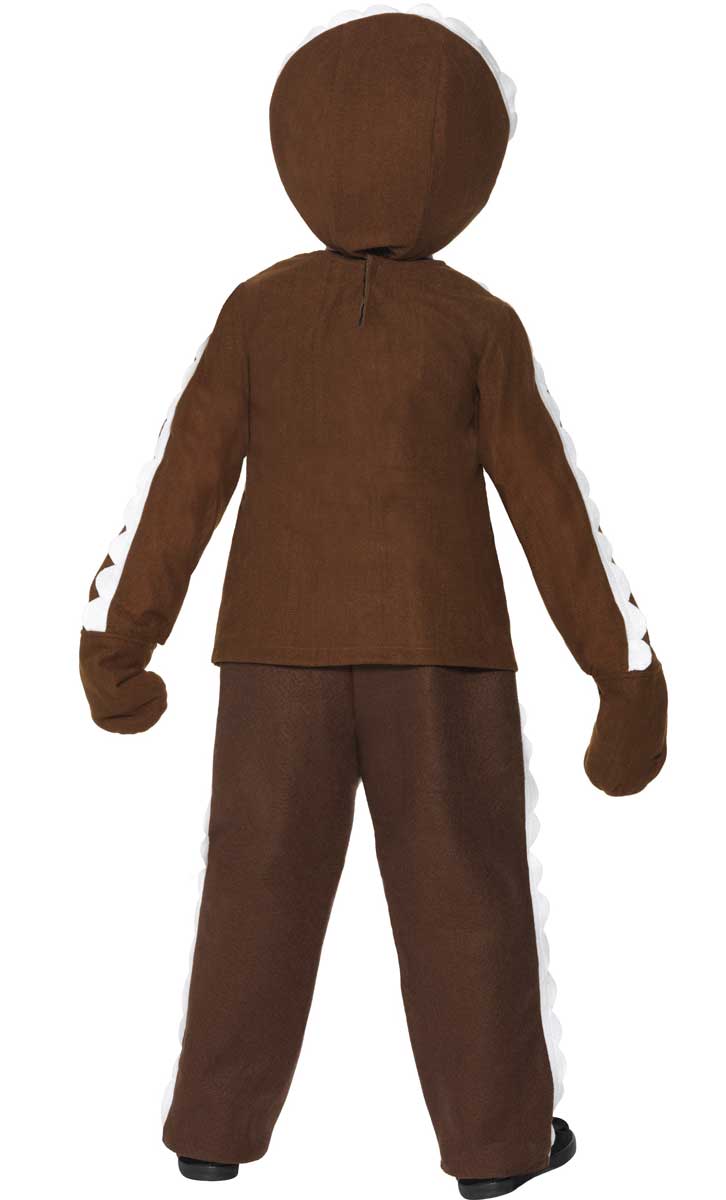 Boy's Gingerbread Man Christmas Costume Back View