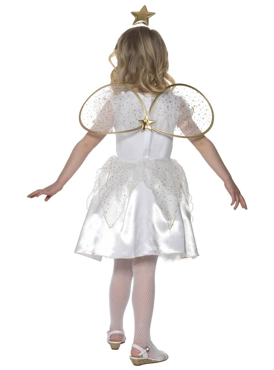 Girl's White Star Fairy Fancy Dress Costume Back View