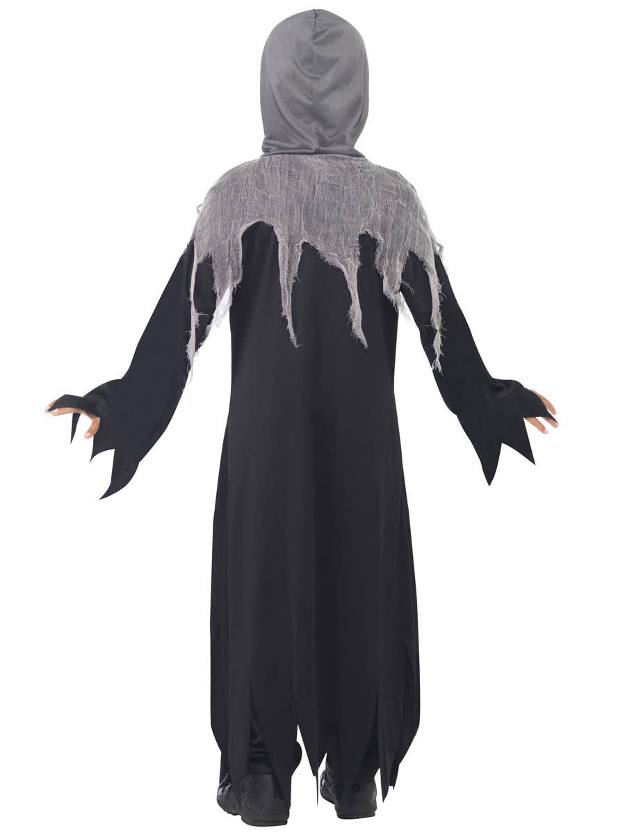 Boy's Grim Reaper Black and Grey Halloween Costume Back