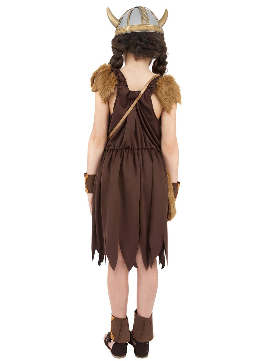 Viking Warrior Girl's Shield Maiden Costume Back View