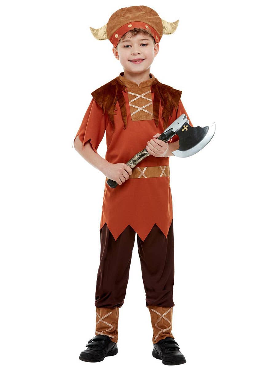 Teen Boy's Brown Viking Warrior Costume - Alternate View