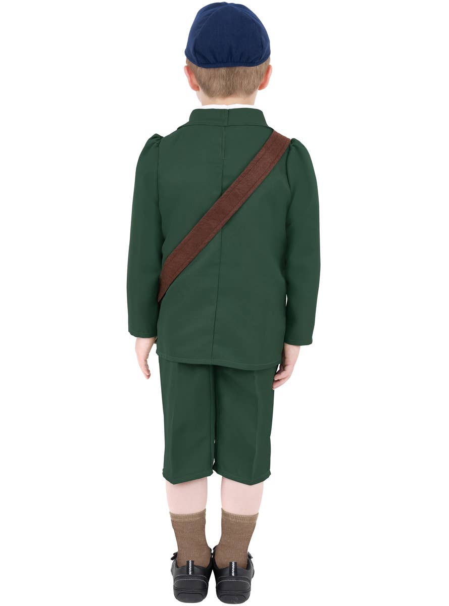 Boys English 1940s Paperboy Fancy Dress Costume - Back View