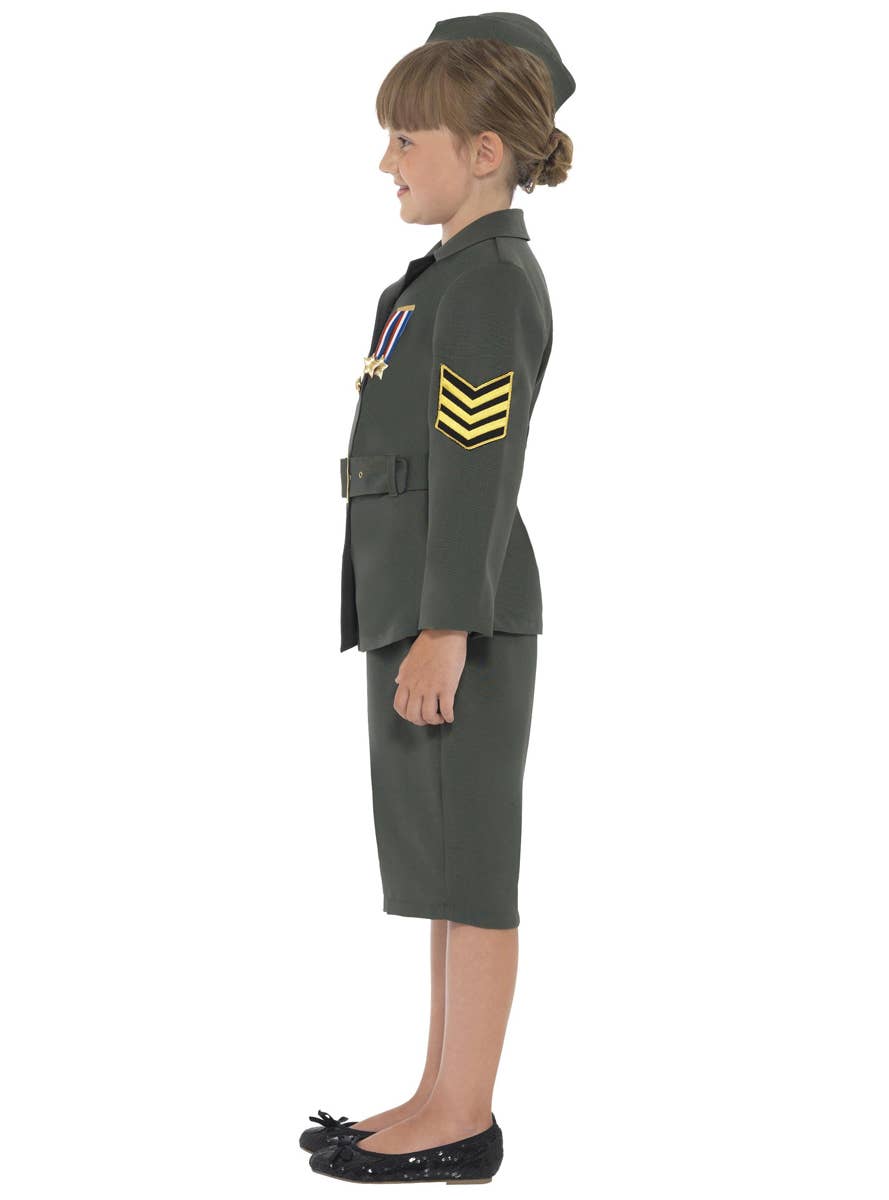 Girl's WWII Army Officer Costume Side View