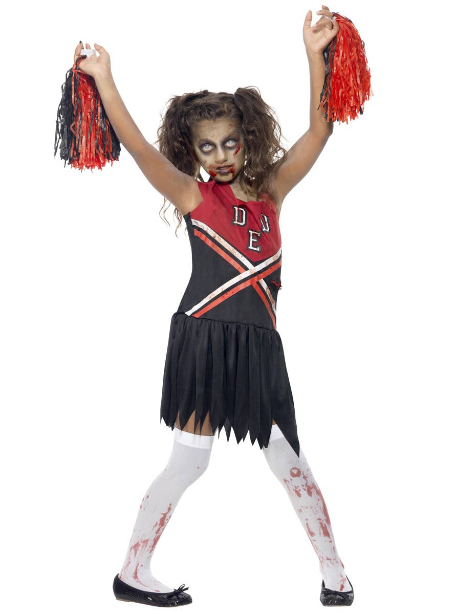 Cheerleader Girl's Zombie Costume Alternative View