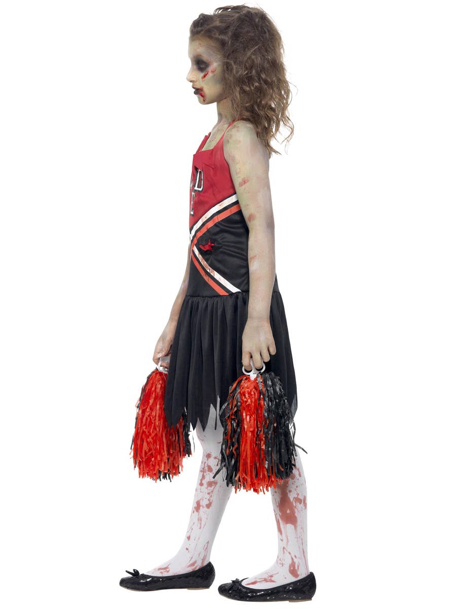 Cheerleader Girl's Zombie Costume Side View
