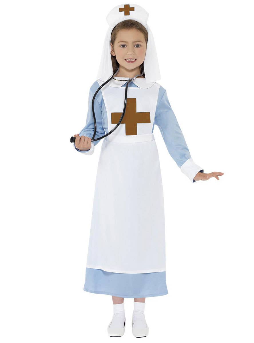 Girl's WWI Nurse Dress Up Costume - Alternative Front View