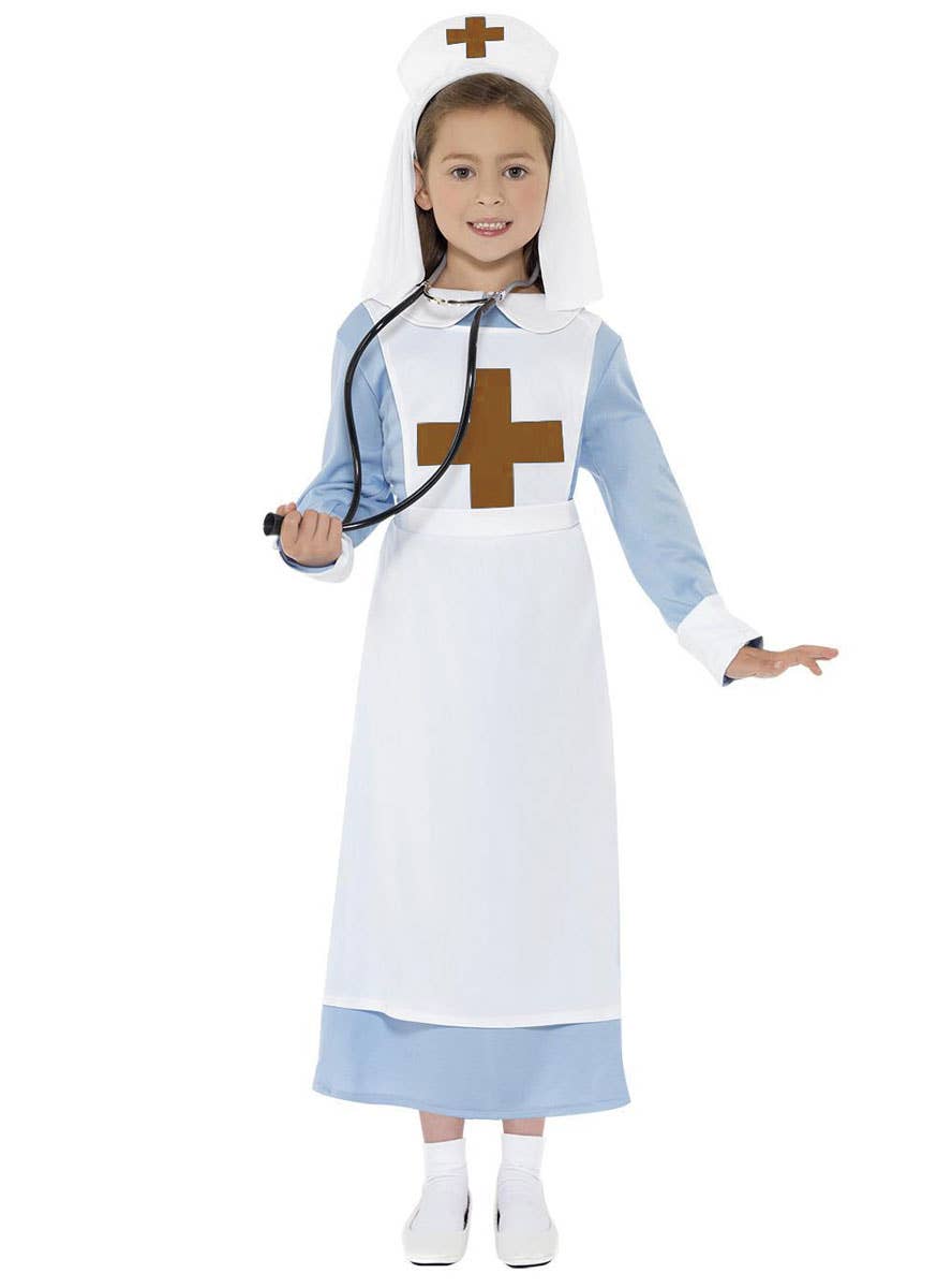 Teen Girl's WWI Nurse Fancy Dress Costume - Alternative Front View