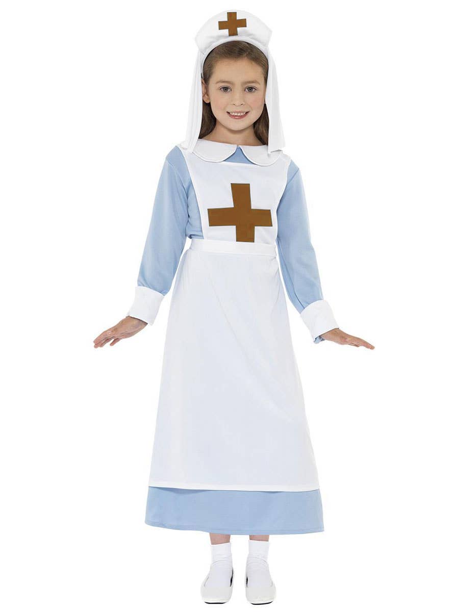 Teen Girl's WWI Nurse Fancy Dress Costume - Front View