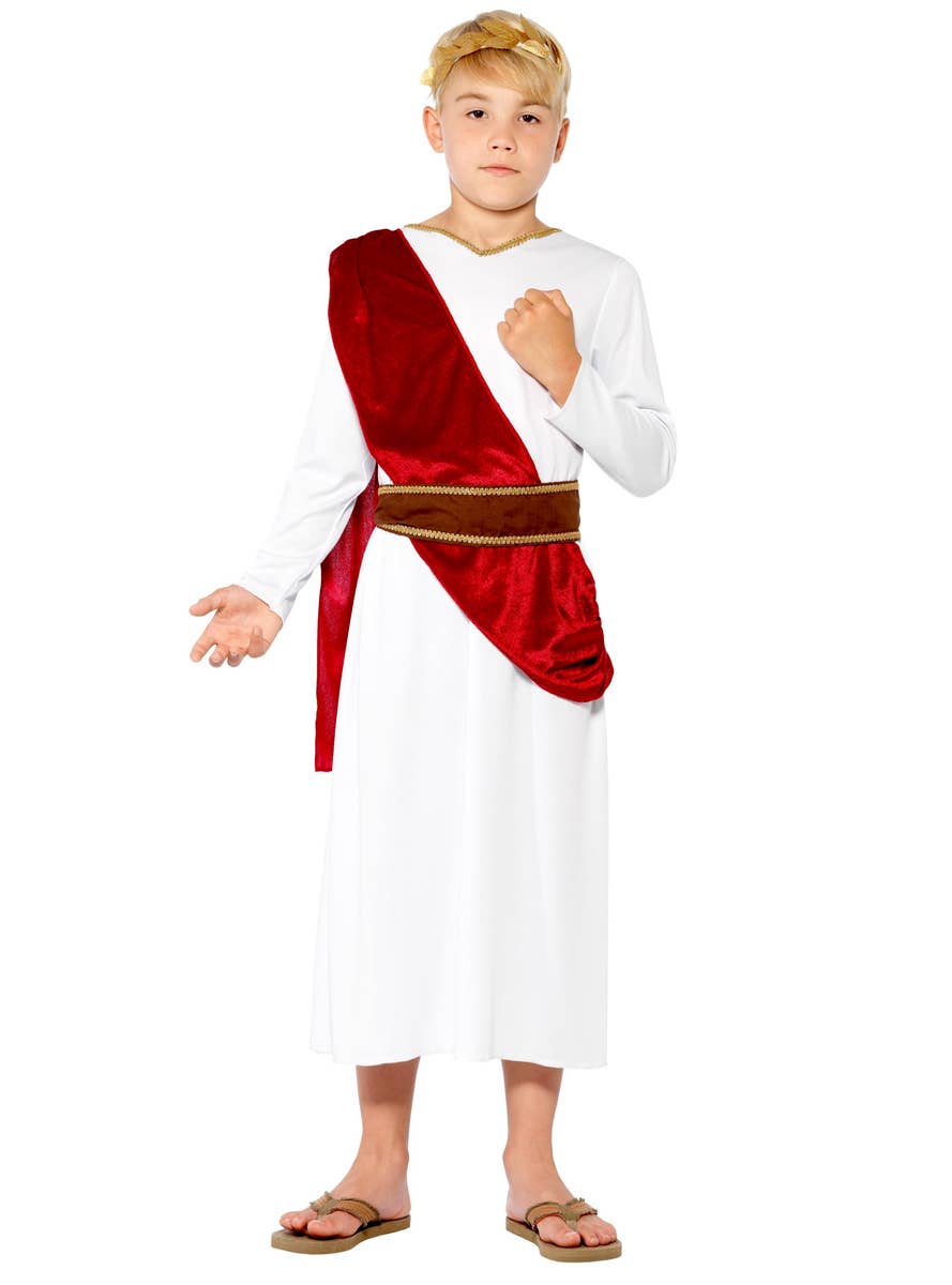 Boy's Historical Julius Caesar Roman Costume Front View