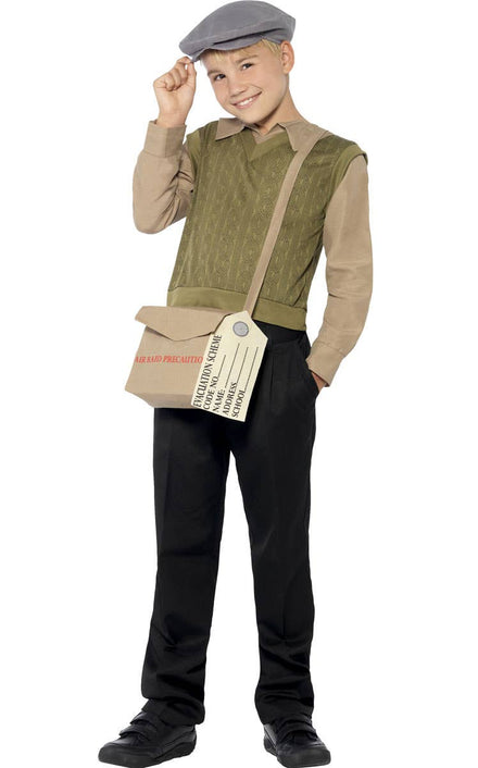 WW2 Evacuee Book Week Costume for Boys - Main View