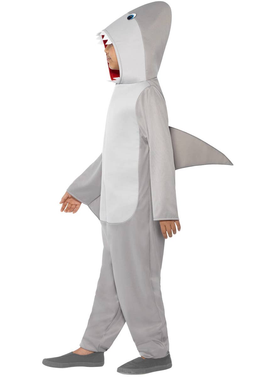 Grey Shark Kid's Costume Onesie Side Image