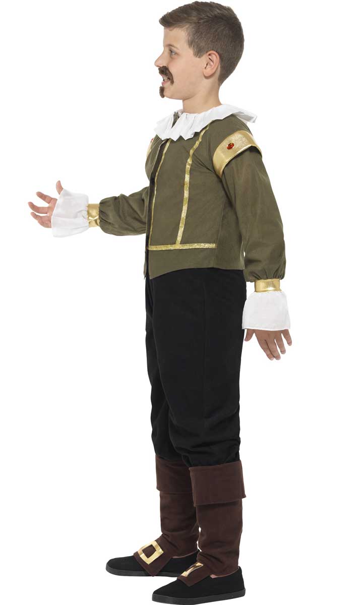 Boy's English Tudor Fancy Dress Costume Side View