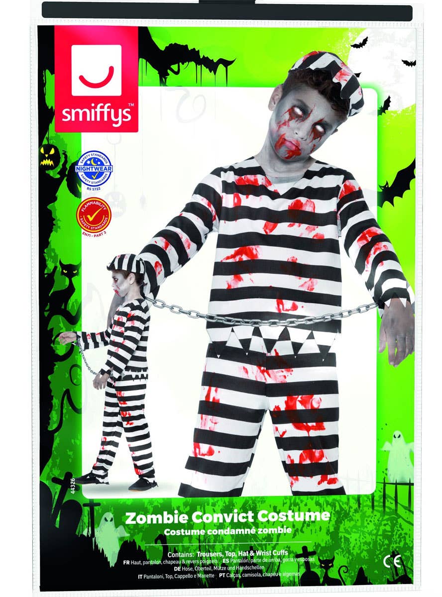 Boys Undead Convict Zombie Halloween Fancy Dress Costume Packaging Image