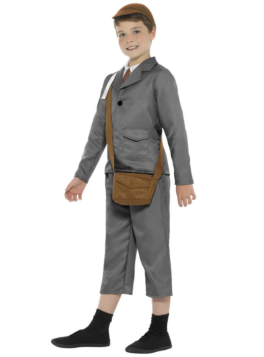 1940's WW2 Evacuee Boys Fancy Dress Costume Side View