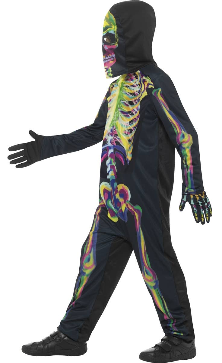 Rainbow Skeleton Boys Costume that Glows in the Dark Side