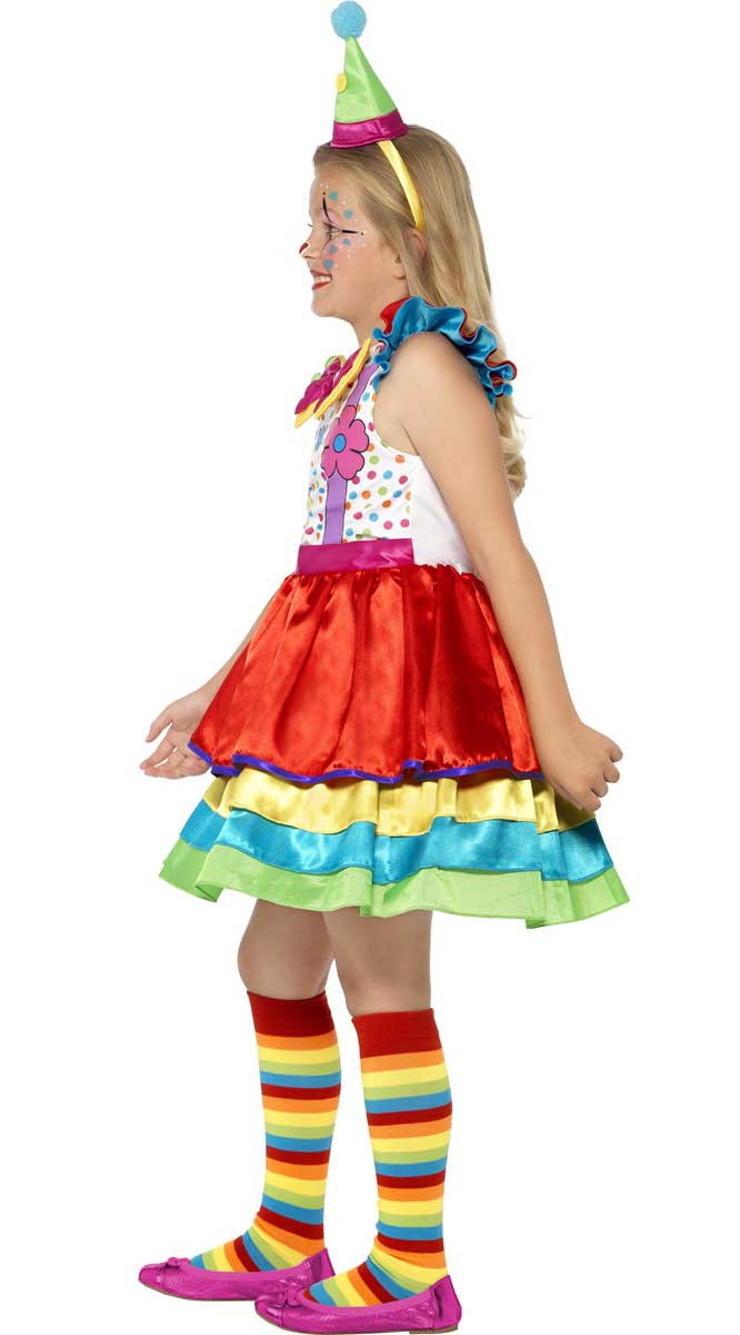 Girls' Clown Fancy Dress Costume Side View