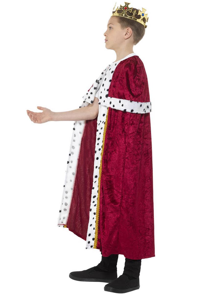 Image of Royal Renaissance King Boys Costume Cape - Side Image