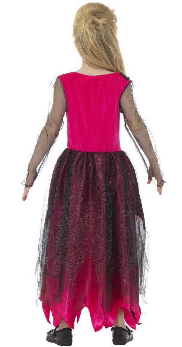 Girls Gothic Prom Queen Halloween Costume Back Image