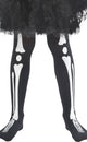 Kids Halloween Day of the Dead Skeleton Sugar Skull White Print Black Full Length Stockings Main Image