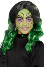 Girls Long Curly Green Wicked Witch Halloween Costume Wig Main Image